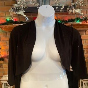 Black Sparkle Crop Shrug 1X